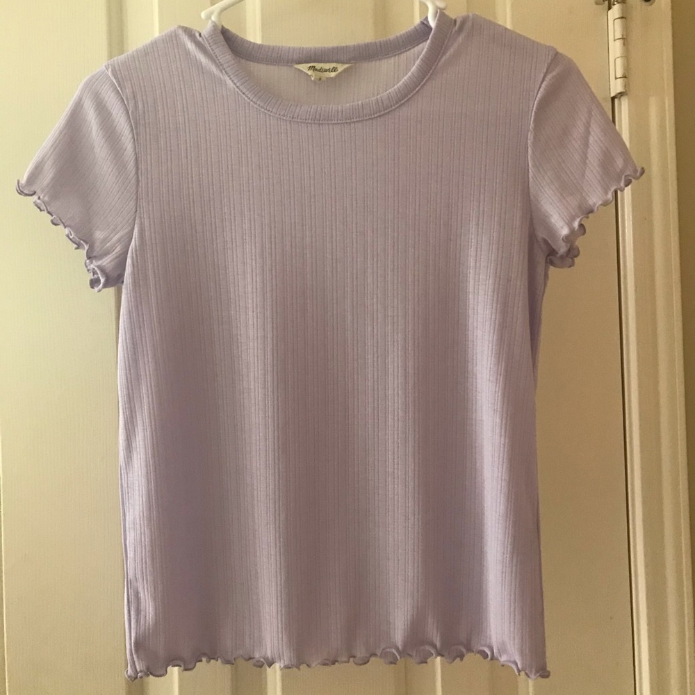 Madewell lavender scalloped top S